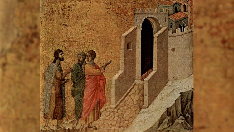 Gesù con i discepoli in cammino verso Emmaus