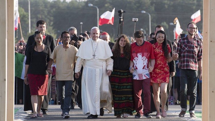 Papst Franziskus 2016 beim WJT in Krakau