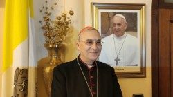 Cardinalul Mario Zenari, nunțiu apostolic în Siria, nella nunziatura. apostolică din Damasc (noiembrie 2021)