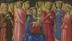 "The Virgin and Child enthroned among Angels", de Benozzo Gozzoli 