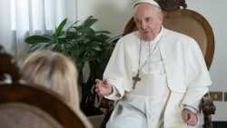 O Papa Francisco durante a entrevista à Agência Nacional de Notícias argentina Télam