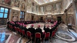 Deutsche Bischöfe im November 2022 bei einer Begegnung mit dem Papst im Vatikan