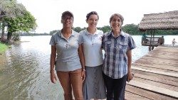 Irmã Josiane, Irmã Judith e Irmã Lucía, missionárias claretianas
