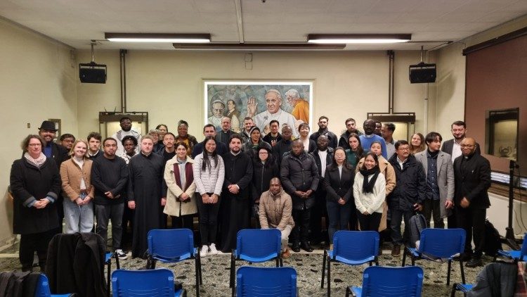 Students from the Bossey Ecumenical Institute in Sala Marconi on their annual visit to the Dicastery for Communication