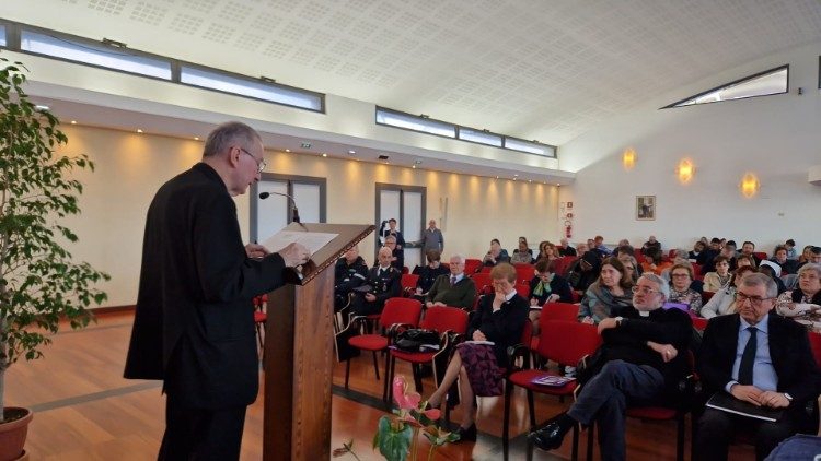 Cardinal Pietro Parolin at the conference in Sacrofano, near Rome, entitled "Cattedra dell'Accoglienza"