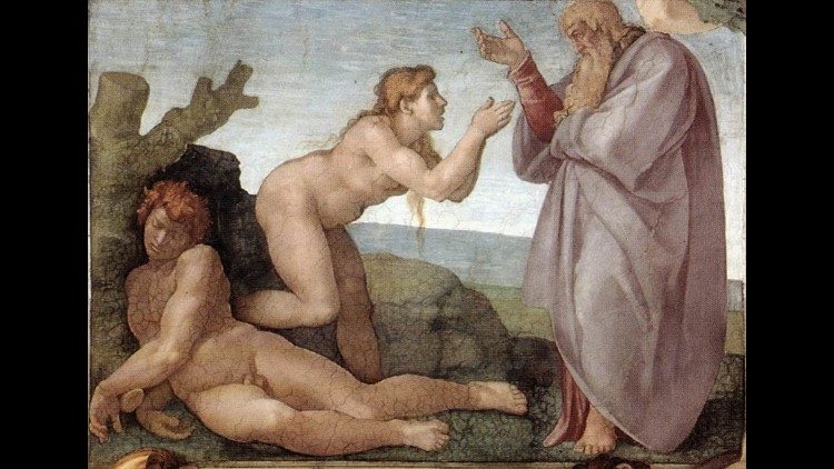 La Creazione di Eva dipinta da Michelangelo nella Cappella Sistina