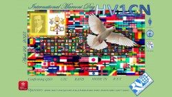 La cartolina QSL della stazione della Radio Vaticana per l'international Marconi Day
