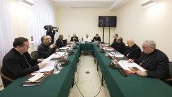 Foto de arquivo: a reunião do Conselho de Cardeais de abril (Vatican Media)