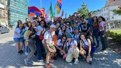 An Armenian youth group at WYD in Lisbon, 2023