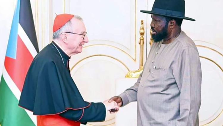 La reunión entre el cardenal Parolin y el presidente sudsudanés Salva Kiir