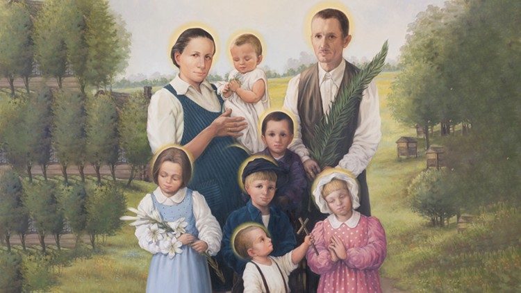 O quadro da beatificação da família Ulma