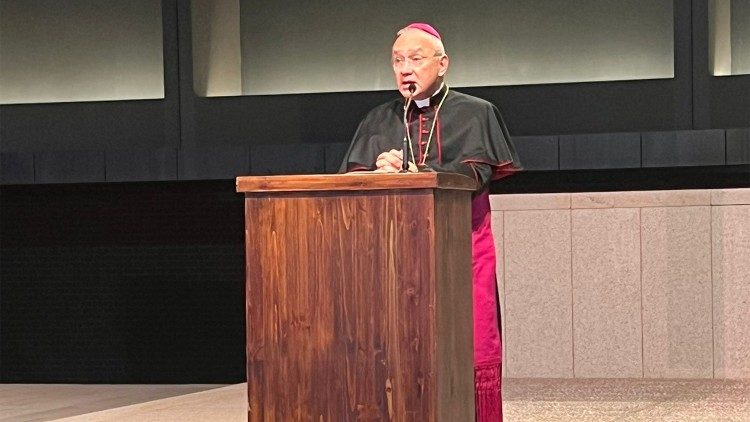 Archbishop Peña Parra speaks at the inauguration