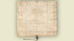 Le parchemin original contenant la Règle écrite par saint François et approuvée par Honorius III le 29 novembre 1223.