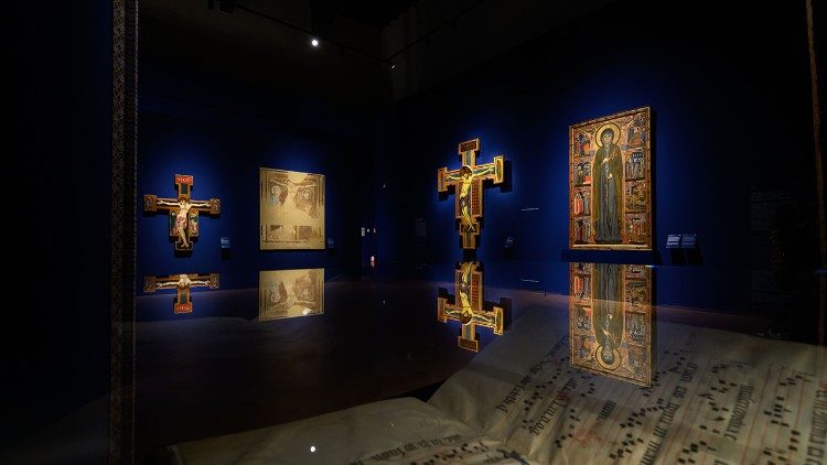 Una sala della mostra "L’enigma del Maestro di San Francesco. Lo stil novo del Duecento umbro”, alla Galleria Nazionale di Perugia