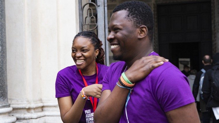 Two of the almost 50 young people in Rome for the World Day. Photo by Culmone Simionati/talitha kum uisg