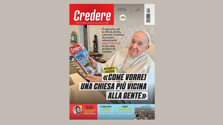 A capa da revista "Credere" com a entrevista ao Papa Francisco