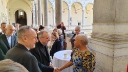 Cardinal Parolin with participants in the #BeHuman event
