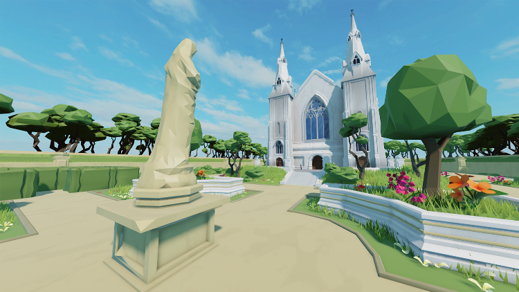 The gardens of the Cathedral of the Metaverse