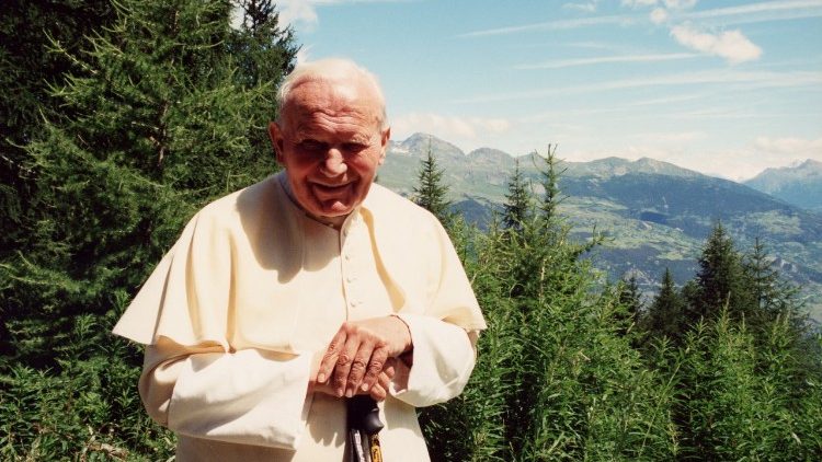 Johannes Paul II. bei Ferien im Aostatal - undatierte Aufnahme