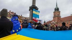 Ukrainos palaikymo mitingas Varšuvoje