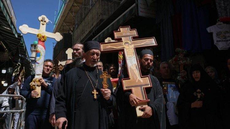 Orthodoxe Karfreitagsprozession durch die Jerusalemer Altstadt an diesem Freitag