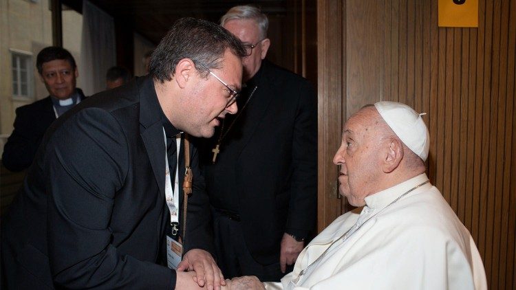 Padre Sérgio Leal com Papa Francisco