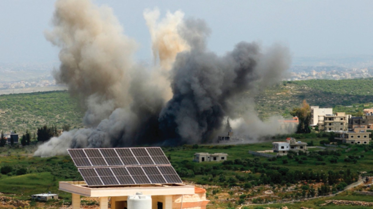 Smoke billows from the site of an Israeli airstrike on the village of Majdel Zoun near Lebanon?s ...