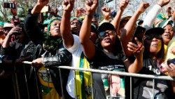 Des manifestants anti-corruption en Afrique du Sud.