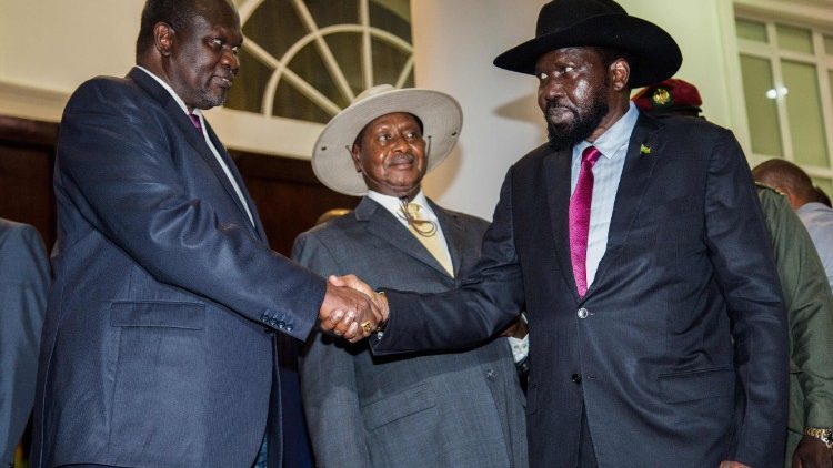 남수단 살바 키르 대통령과 리크 마차르 전 부통령