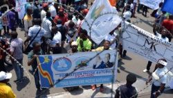 Eine Wahldemonstration in der Demokratischen Republik Kongo