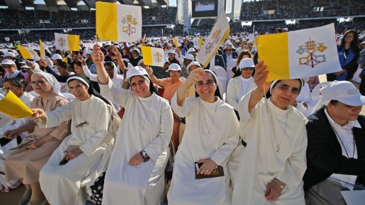 Ein Eindruck von der Messe, die Papst Franziskus im Februar 2019 im "Zayed Sports Stadium" gefeiert hat