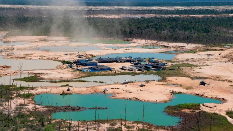 Luftbild von Verwüstungen am Amazonas