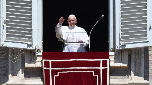 Pope Francis at the Angelus window of the Apostolic Palace