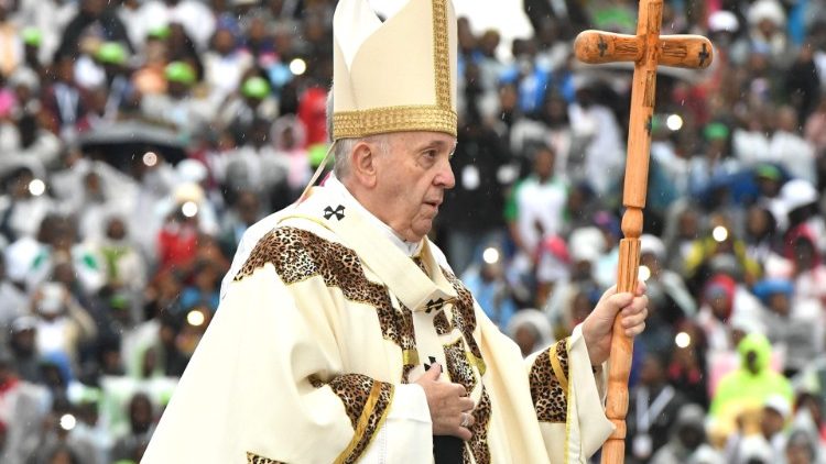 Pope Francis celebrates Holy Mass at the Zimpeto stadium in Maputo