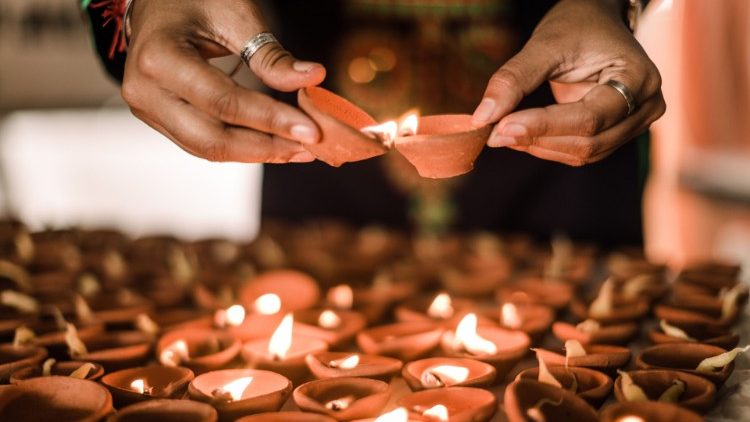 Clay oil lamps are used to mark Diwali, the Hindu festival of lights. 