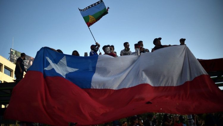 Manifestation au Chili. 