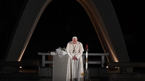 教皇「核兵器の使用と保有は倫理に反する」広島で平和のための集い