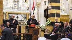 Le cardinal Zenari, ici lors de la ré-inauguration de la cathédrale arménienne-catholique d'Alep, le 7 décembre 2019.