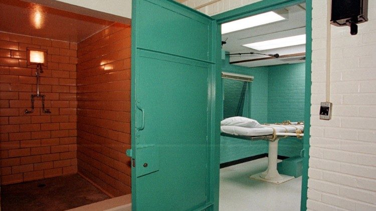Entrance to "death chamber" at the Texas Department of Criminal Justice Huntsville Unit, USA