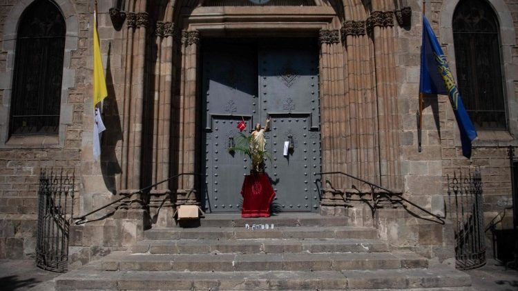 Église de la Concepcion à Barcelone durant le confinement du printemps