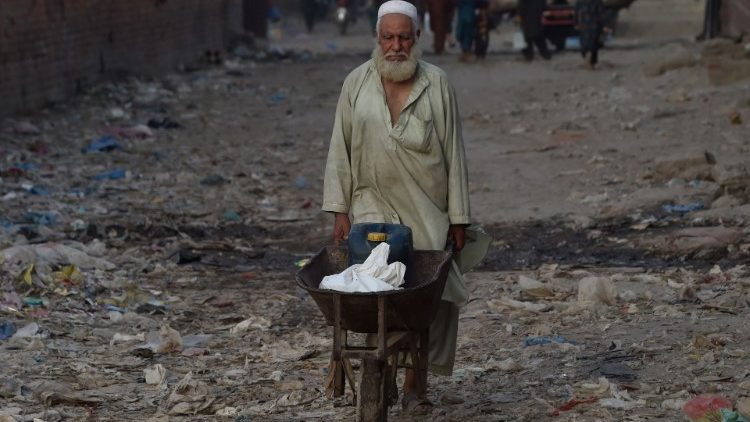 An Afghan refugee in a slum area in Lahore, Pakistan