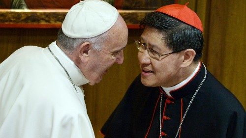 Pope Francis with Cardinal Tagle, President of Caritas Internationalis