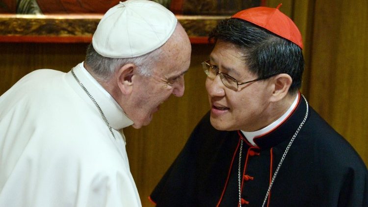 Pope Francis with Cardinal Tagle, President of Caritas Internationalis