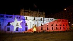 View of La Moneda presidential palace on 25 October 2020