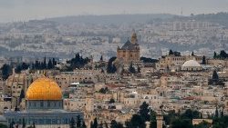 A view of Jerusalem shows the Dome of the Rock in the Al-Aqusa mosques compound and the Abbey of the Dormition on Mount Zion in Jerusalem