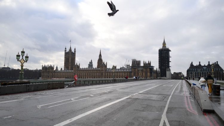 Much of central London remains deserted due to an ongoing lockdown
