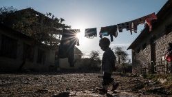 Un enfant déplacé de la partie occidentale du Tigré dans un bidonville de la capitale du Tigré, Mekele, le 24 février 2021. 