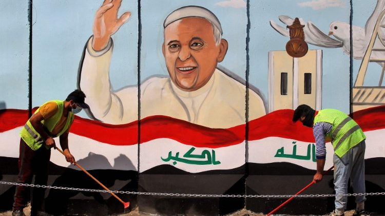 Préparatifs avant la venue du Pape en Irak, le 26 février 2021 à Bagdad.