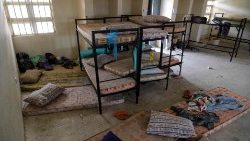 The deserted dormitory where the schoolgirls were kidnapped