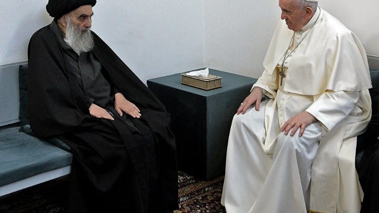 Encuentro del Papa Francisco con Al-Sistani hace dos años en Nayaf (Iraq)